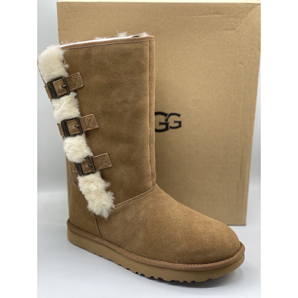 UGG Klea Lamb Fur Boot Women's 11 New in Box • Brown Shearling-Lined Winter Boot